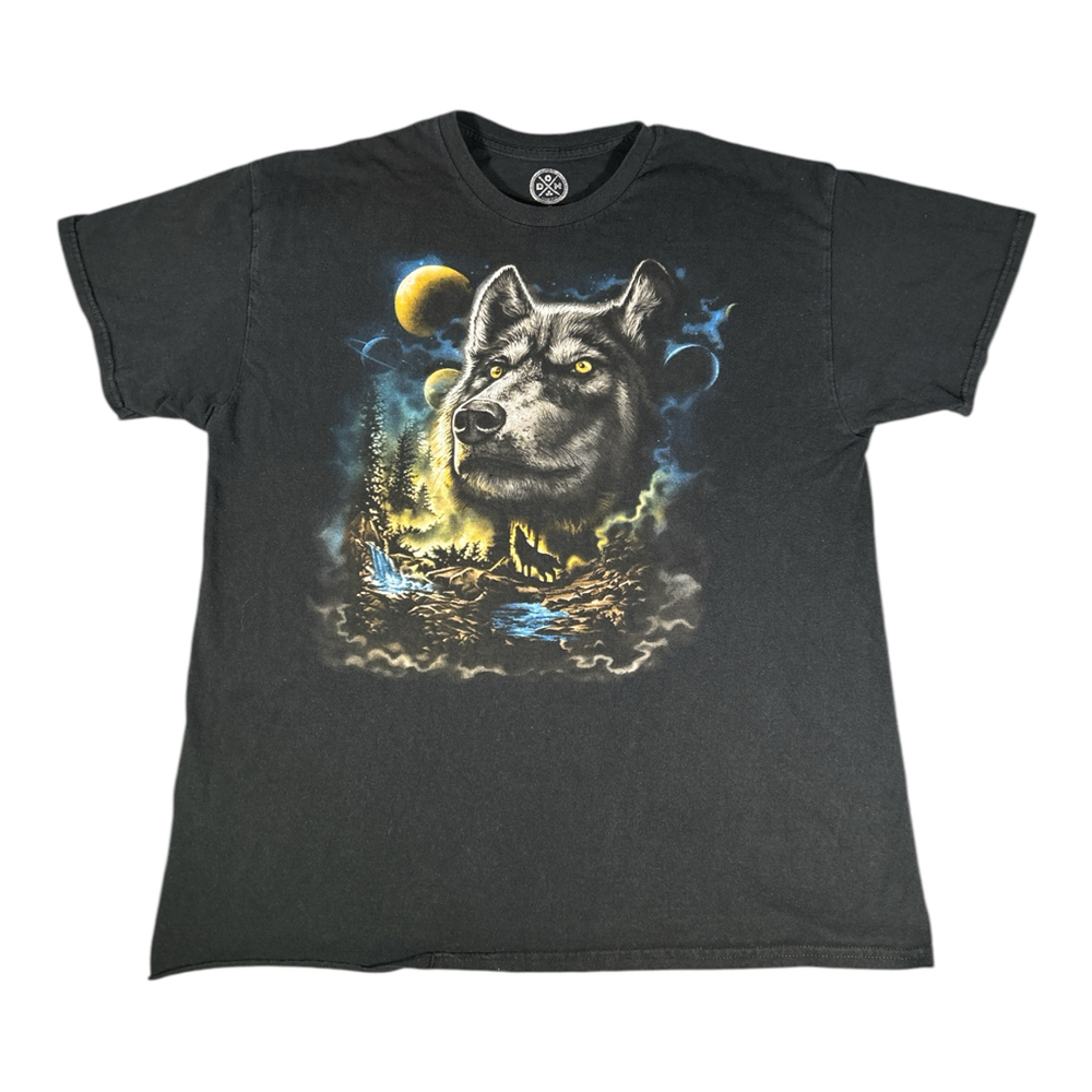 VTG Wolf Forest DOM Graphic T-Shirt Men's XL 90s - Picture 2 of 4